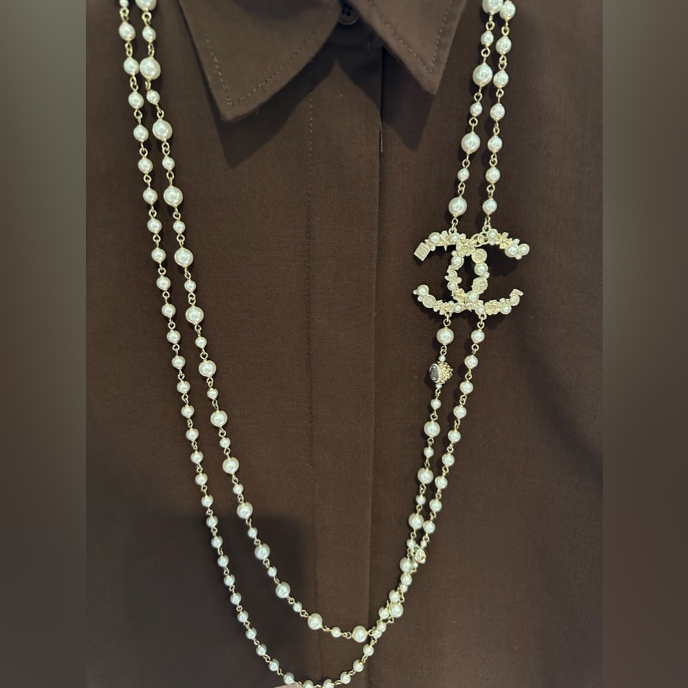 Chanel Double Strand Beaded Necklace